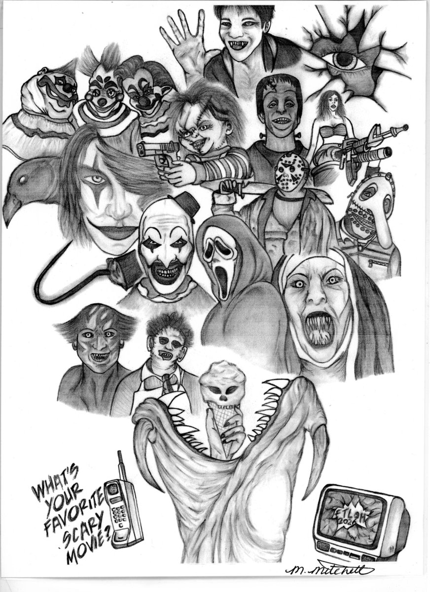 ActorMGross's tweet image. Thanks again to the @tremorsmovie fans who greeted me in #Manchester #uk's @ftlohorror event. I received this drawing by the talented Melissa Mitchell, and the note from her and Charlie warmed my heart. #Thankyou #blessings #tremors #burtgummer #monsters