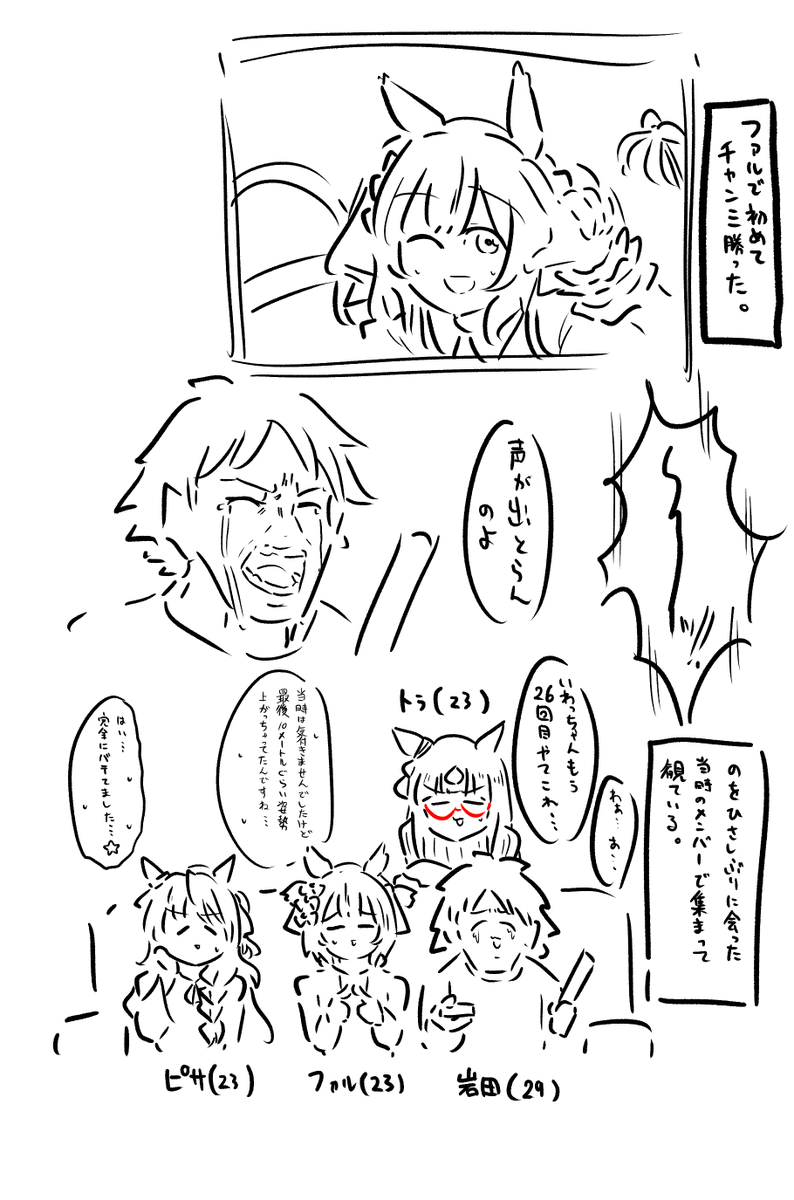 ファル子チャンミ勝ってくれてありがとうの落書き 