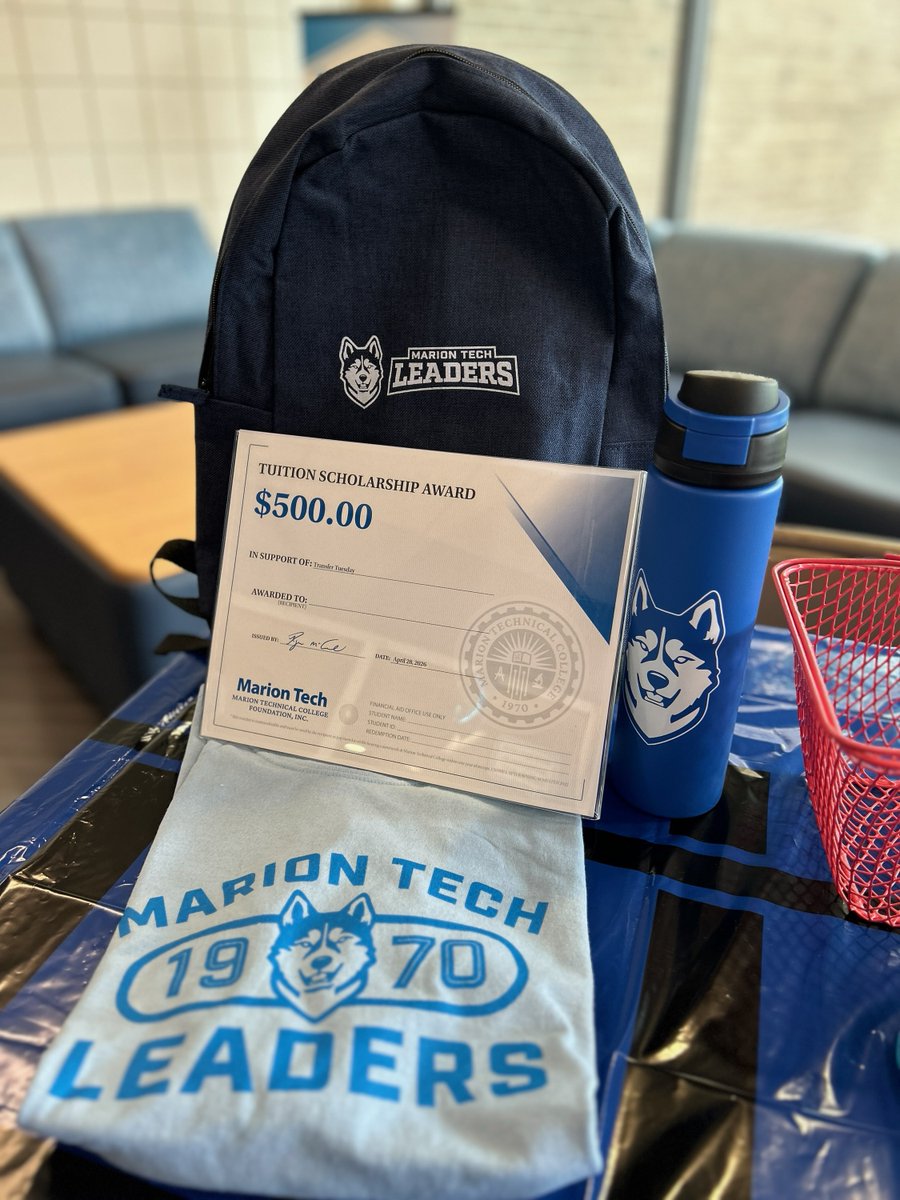 MarionTech's tweet photo. Students, enter to win a tuition voucher and explore your #transfer options today until 2 pm in the lobbies of Bryson Hall &amp; the HTC. Thanks to our partners for attending! @ohiowesleyan @tiffinu @franklinu @shawneestate @indianawesleyanuniversity @heidelbergu @mvnu https://t.co/jZAKZV2GH7