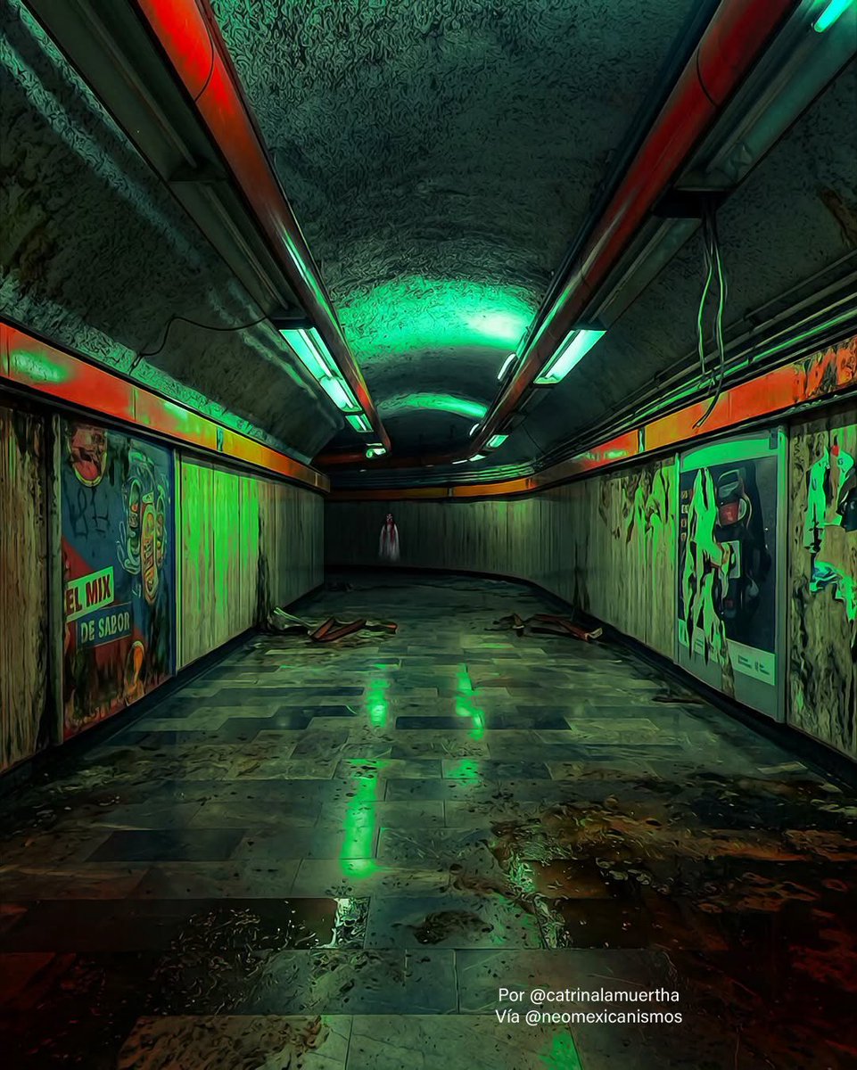 NeoMexicanismos's tweet image. Paisaje liminal en el metro de la #CDMX 🚇 :::: por @catrinalamuertha #neomexicanismos #metro #liminal #subway