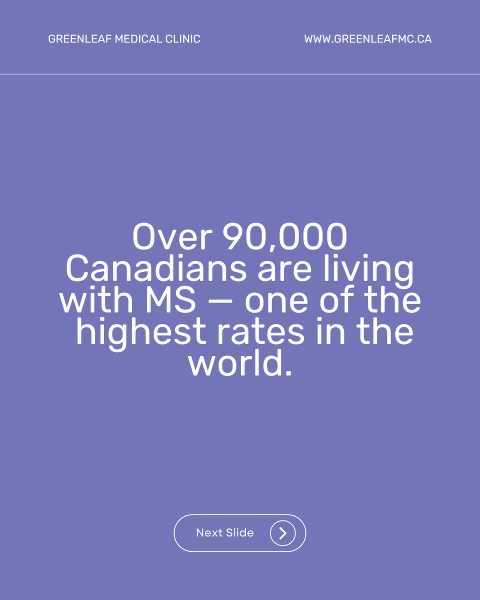 GreenleafMed's tweet photo. 🧠 MS affects over 90,000 Canadians—and no two experiences are the same.

Medical cannabis isn’t a cure, but it may help support symptoms like pain, spasticity, and sleep when guided by a clinician. 🌿

🔗 Start your journey: https://t.co/KMoF93BHIg

#MultipleSclerosis https://t.co/geUFmZkSlb