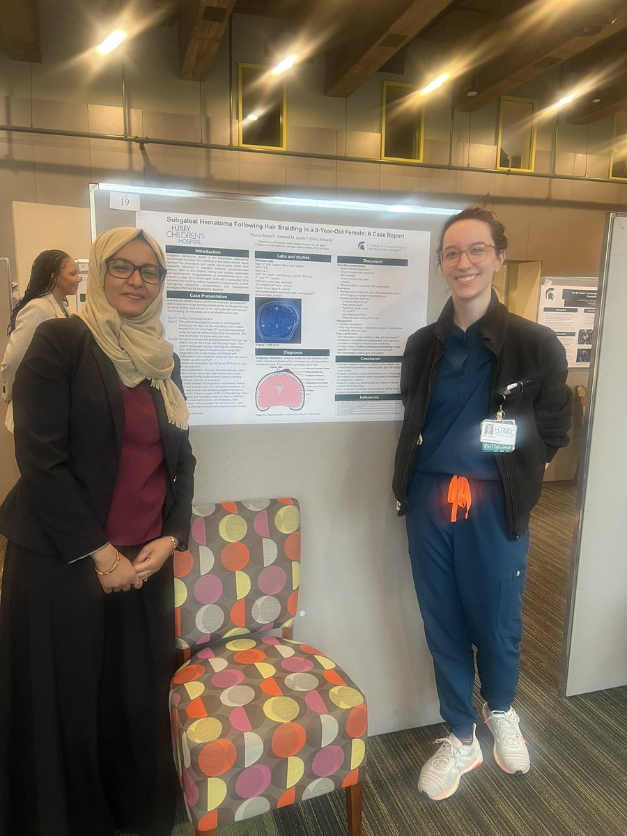 HurleyMSUPeds's tweet photo. MSU CHM Research Forum - March 6, 2026!

Congrats to Dr. Tamimi on his oral presentation, Diagnostic Challenge of Acute Lymphoblastic Leukemia and Dr. Elsharif and her faculty mentor Dr. Schapka on their poster: Subgaleal Hematoma Following Hair Braiding in a 9 Year Old Female. https://t.co/4ClgNLWEvT