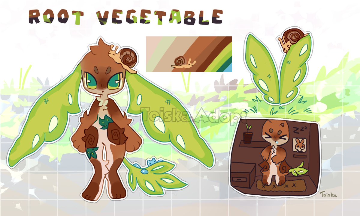 Toiska1's tweet image. Root vegetable adopt OTA 
USD( from $10) &amp;gt; Art &amp;gt; OCs

*I am so happy for any combination suggestions!

If you are offering (For example) art and USD- there is no minimum amount!

AB- 100$

Payment: PayPal

End - 2 days for last offer!

#adopt #openadopt #anthro #ota
#Adoptable