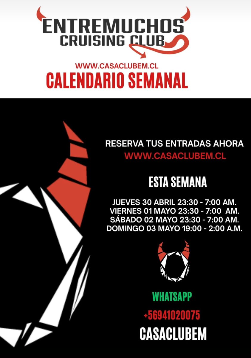 Entremuchossan1's tweet photo. Aquí les dejamos el Calendario de esta semana para que ya se vayan programando este finde 😈😈 que le CasaClub EntreMuchos lo está esperando para que se vengan a dar como cajón que no cierra toda la noche.
Los esperamos.💦
😈😈💦 https://t.co/JgdJU20vD4