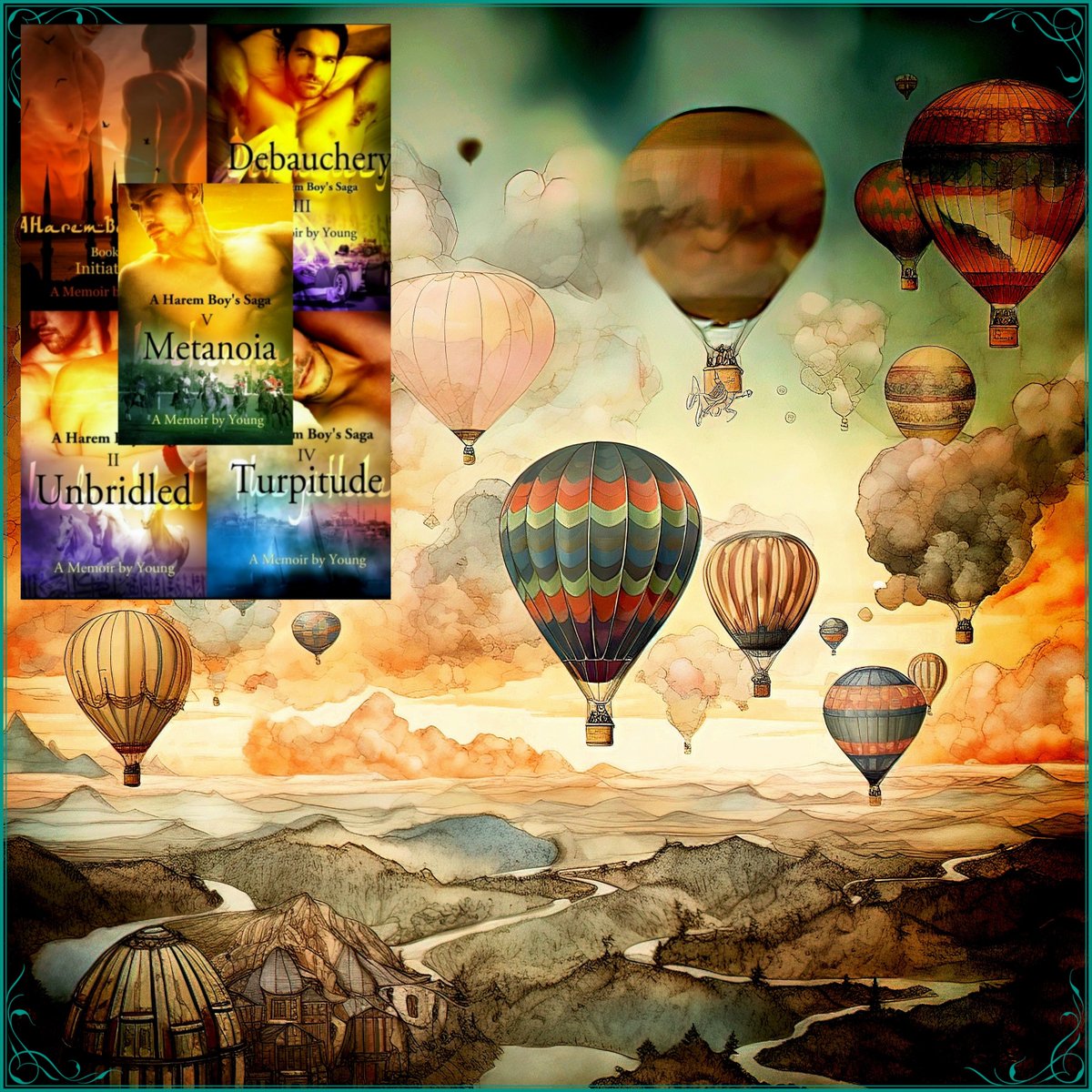 BernardFoo85867's tweet image. A Harem Boy's Saga: a memoir by Young (a 5-book series) amzn.to/1FMlHVY is a #lovestory between a young man and his chaperone while maneuvering through the mine-fields of a Middle Eastern harem in the mid-1960s.
#bookrecommendation #BookBoost #bookaday