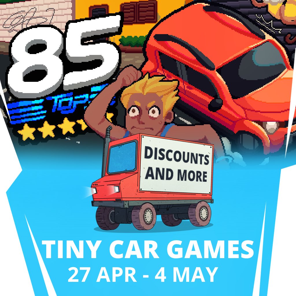 Action5Studio's tweet photo. “Tiny Car Games” is a Steam event focused on small (tiny) car games.
It started on April 27, 2026, and runs through May 4, 2026.
And guess what? 85Top is participating in this event, so head over there and be the driver of this race!

link: https://t.co/itRE7EFzvn https://t.co/AI4vOsWedz