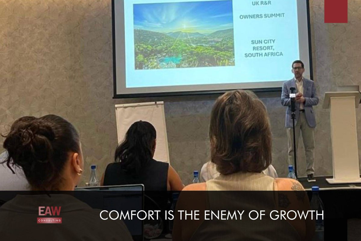 JoshCoteLondon's tweet photo. The key message at the Owner’s Summit this year was: Comfort Is the Enemy of Growth! Comfort feels safe,  until you realise it’s where progress goes to die. The moment you get comfortable, you stop chasing your potential. https://t.co/Ukllf29Rum