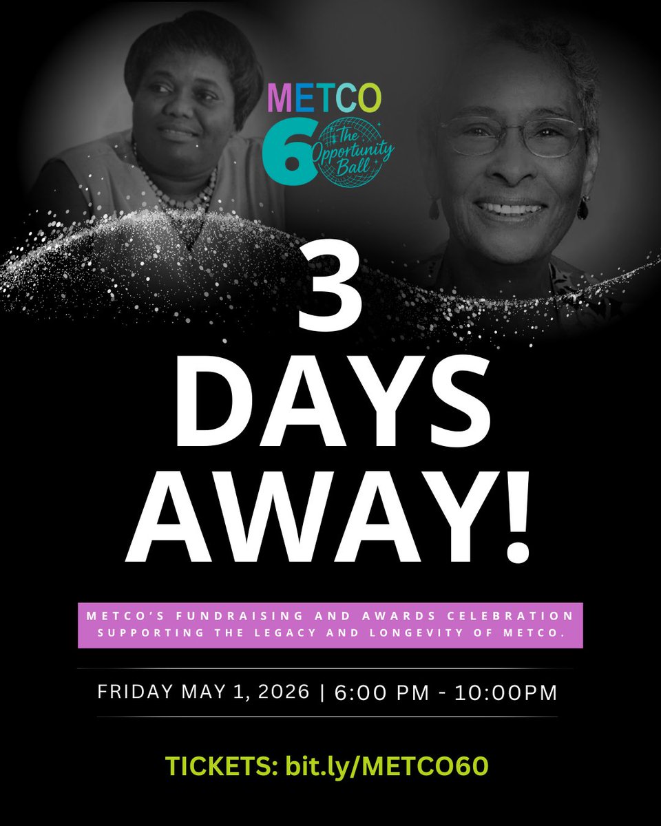METCOIncHq's tweet photo. Only 3 days until The Opportunity Ball 🎉 An evening of celebration, recognition, and purpose!
.
.
It's not too late! Grab your ticket by visiting https://t.co/qQkGDUH8RQ or click the link in our bio
#OneMETCO https://t.co/Ch08MNCX7O