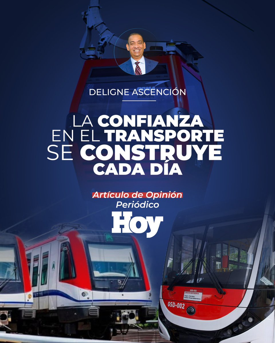 DeligneAB's tweet photo. Construir confianza en el transporte no es un discurso, es una tarea diaria que asumimos con responsabilidad y visión de país.

He compartido estas ideas en este artículo, porque estoy convencido de que una mejor movilidad también construye una mejor República Dominicana.

Te invito a leerlo en @PeriodicoHoy 📰 

https://t.co/szqSrwwEtU