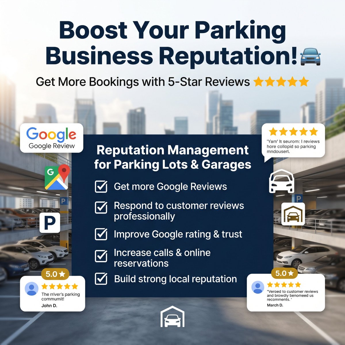 cyberwebparking's tweet image. Boost your parking business reputation and become the first choice for drivers 🚗✨ Build trust, attract more customers, and turn every space into steady revenue.

#ParkingBusiness #ReputationMatters #SmartParking #CustomerTrust #BusinessGrowth