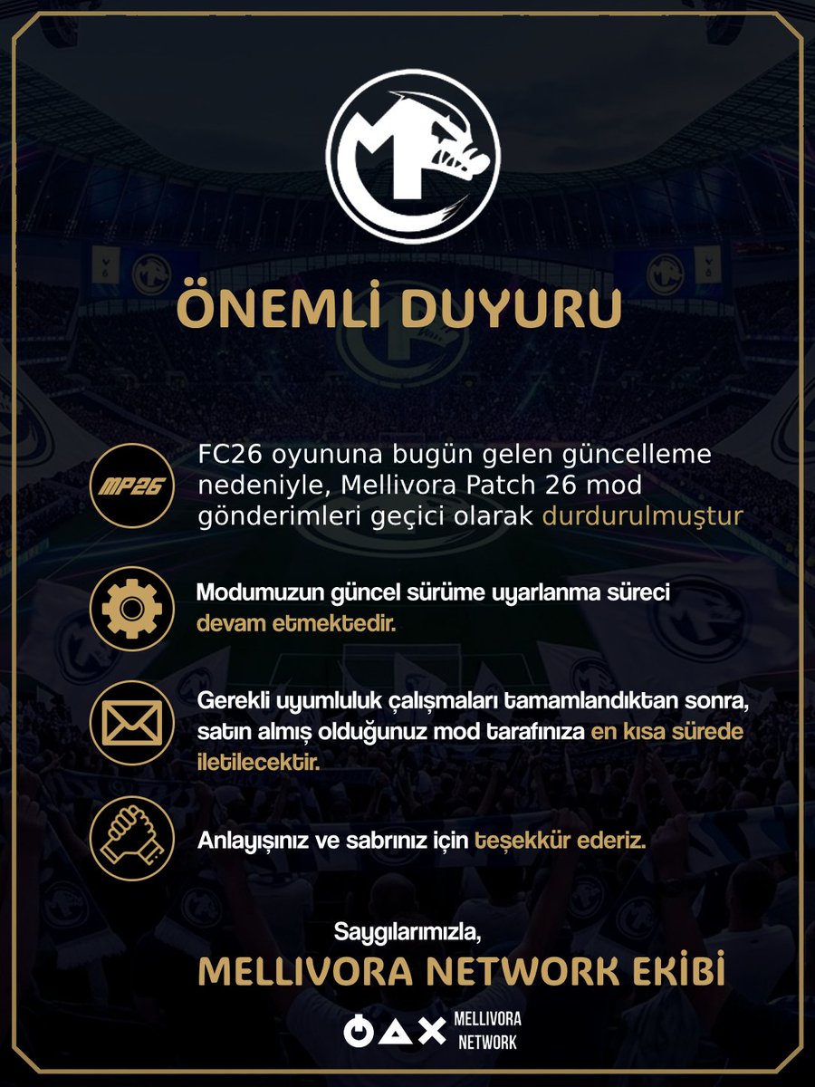 MellivoraNet's tweet photo. ÖNEMLİ DUYURU | https://t.co/RyvzYhHXi7