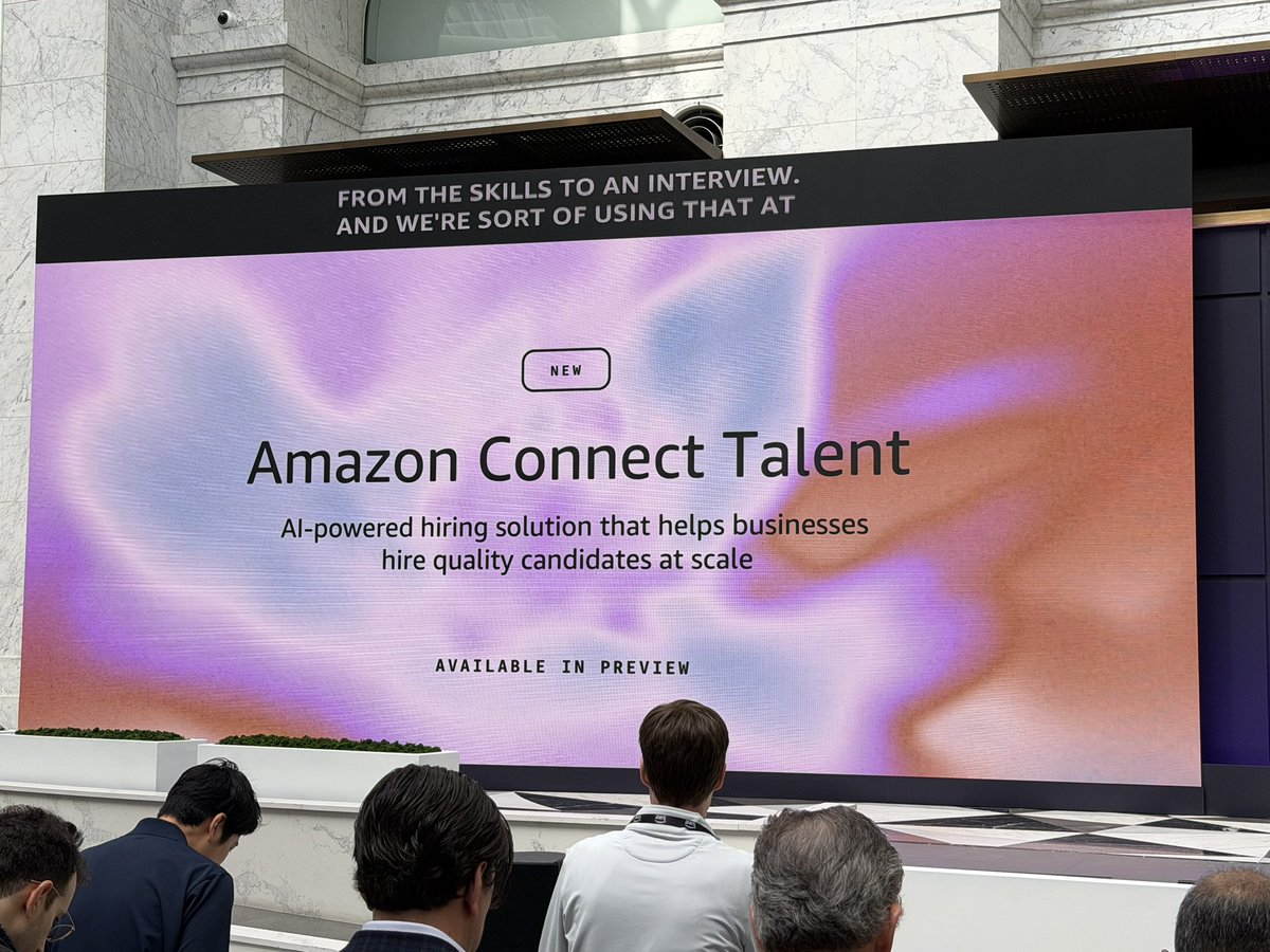 tcrawford's tweet image. AWS hires ~250k people at peak. They outgrew their off the shelf solutions. 

New: Amazon Connect Talent

Interesting to see AWS stepping into the WFM space. 

#CIO #AI #Cloud #WhatsNextWithAWS