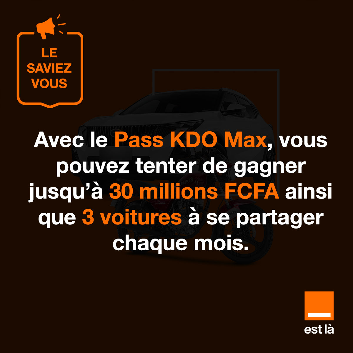 CI_Orange's tweet photo. Plus qu'un forfait, une opportunité en or.
Souscrivez dĂšs aujourd'hui au pass KDO MAX et mettez toutes les chances de votre cĂŽtĂ©. Qui sait ? Le prochain grand gagnant, c'est peut-ĂȘtre vous !
Rendez-vous sur Max it.
https://t.co/k5H15SVX1V
#OrangeCi #PassKDOMax https://t.co/gADmyevs9q