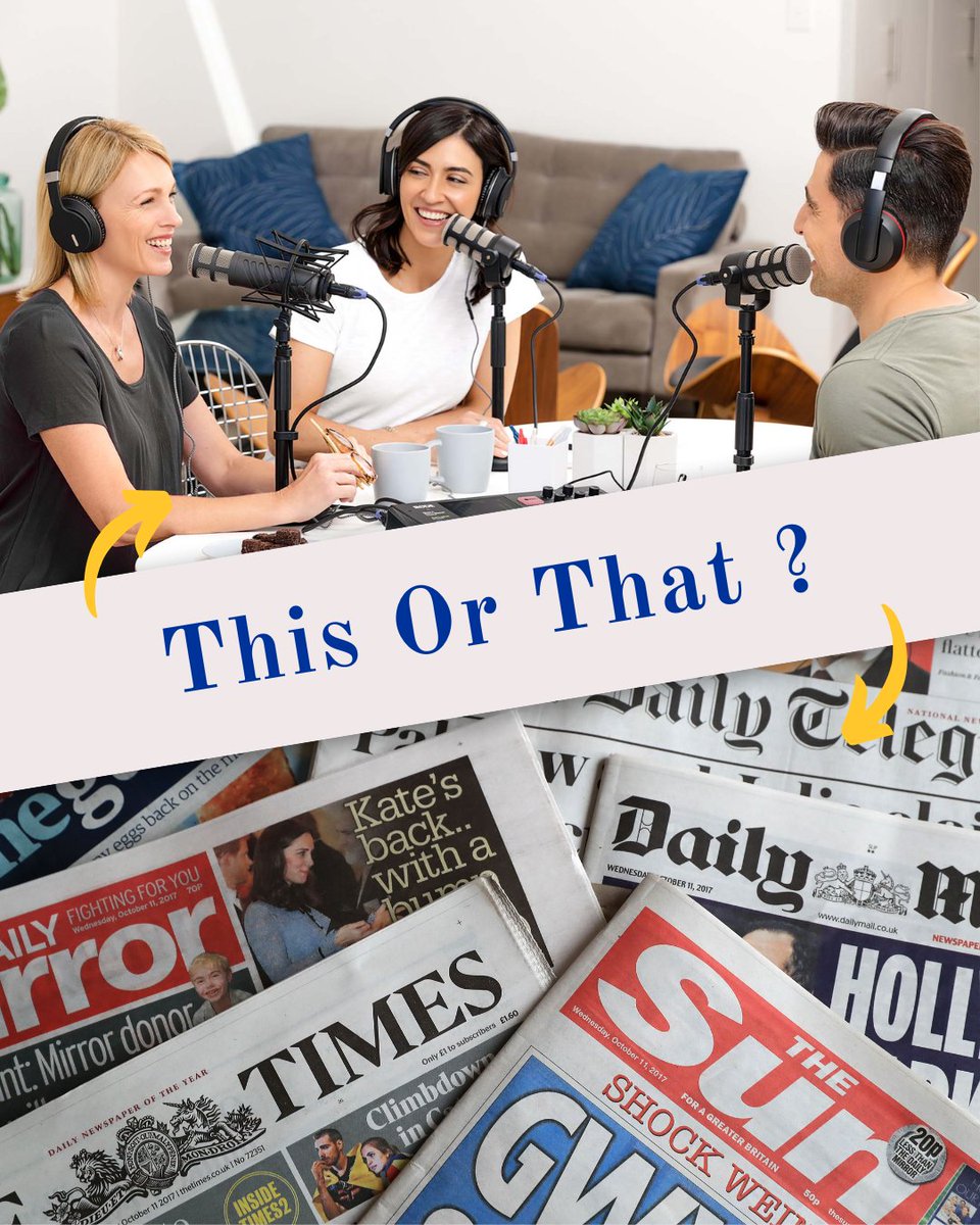 BCUMediaComm's tweet photo. Tell us...
Do you prefer Podcasts or Newspaper?
Drop a  🎤 for Podcast and a 🗞️ for Newspaper. https://t.co/sdkLxk4aTM