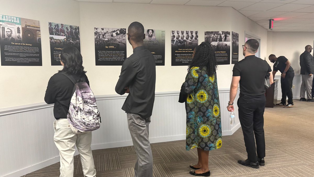 CoulibalyBojana's tweet photo. #Kwibuka32 
At James Madison University, thirty‑two years after the 1994 genocide against the Tutsi, my keynote on Kwibuka and “Never Again” emphasized that we are no longer debating what happened in Rwanda—we are responsible for how we respond to it. I traced how a colonial, racist ideology constructed Tutsi as foreigners, how decades of dehumanization, conspiracy theories and impunity normalized violence, and how this culminated in a state‑organized genocide. I showed that denial—whether through “double genocide” claims, vague labels like “Rwandan genocide,” or blaming victims for their own destruction—is not a misunderstanding but a continuation of genocide ideology.

I also connected these histories to the present, especially in the #DRC, where the same myths and hate speech are being recycled against Congolese Tutsi communities and amplified by digital media and state rhetoric. I argued that “never again” must mean defending historical truth, recognizing dangerous speech early, confronting allies who enable genocidal ideologies, and refusing narratives that punish those under threat while excusing those who spread hate. Kwibuka is not only about remembering the genocide against the Tutsi; it is a call to turn memory into concrete responsibility—through research, teaching, policy, and solidarity with communities still facing genocidal danger today.
@JMU @RwandaInUSA