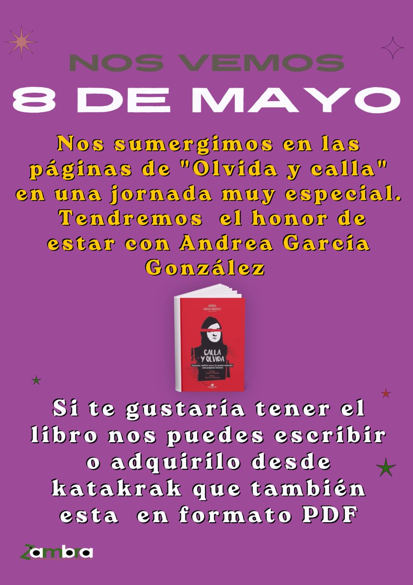 Zambraccion's tweet photo. 📅 Viernes 8 de Mayo
⏰  18:30h
📌 ASPA c/Juan del Encina
Con la compa antropóloga Andrea.
"Experiencias de mujeres que quiebran el silencio, reivindican la memoria y el reconocimiento en actos de resistencia".
 @zambra_malaga

 zambrainiciativas@gmail.com

656 90 27 48- Fran https://t.co/rNkbIlgjHq