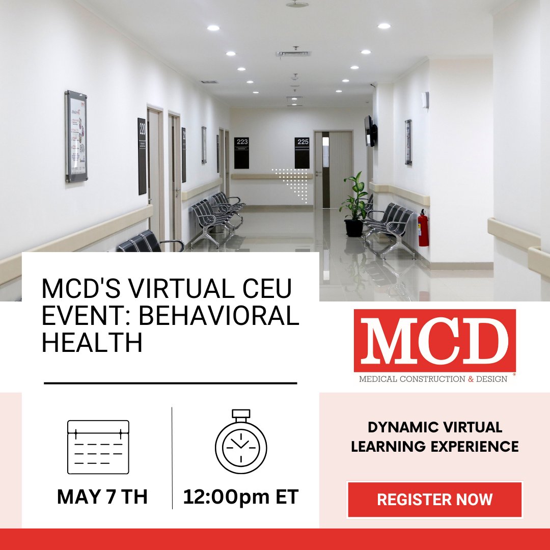 AECdaily's tweet image. Architects, we have something for you! 

FREE @MCDmag's Virtual CEU Event: Behavioral Health on May 7th, 2026 from 12:00pm ET to 3:15pm ET.

Register Now : aecdaily.com/events/20260507

#engineers #landscapearchitects #contractors #homebuilders #construction #continuingeducation