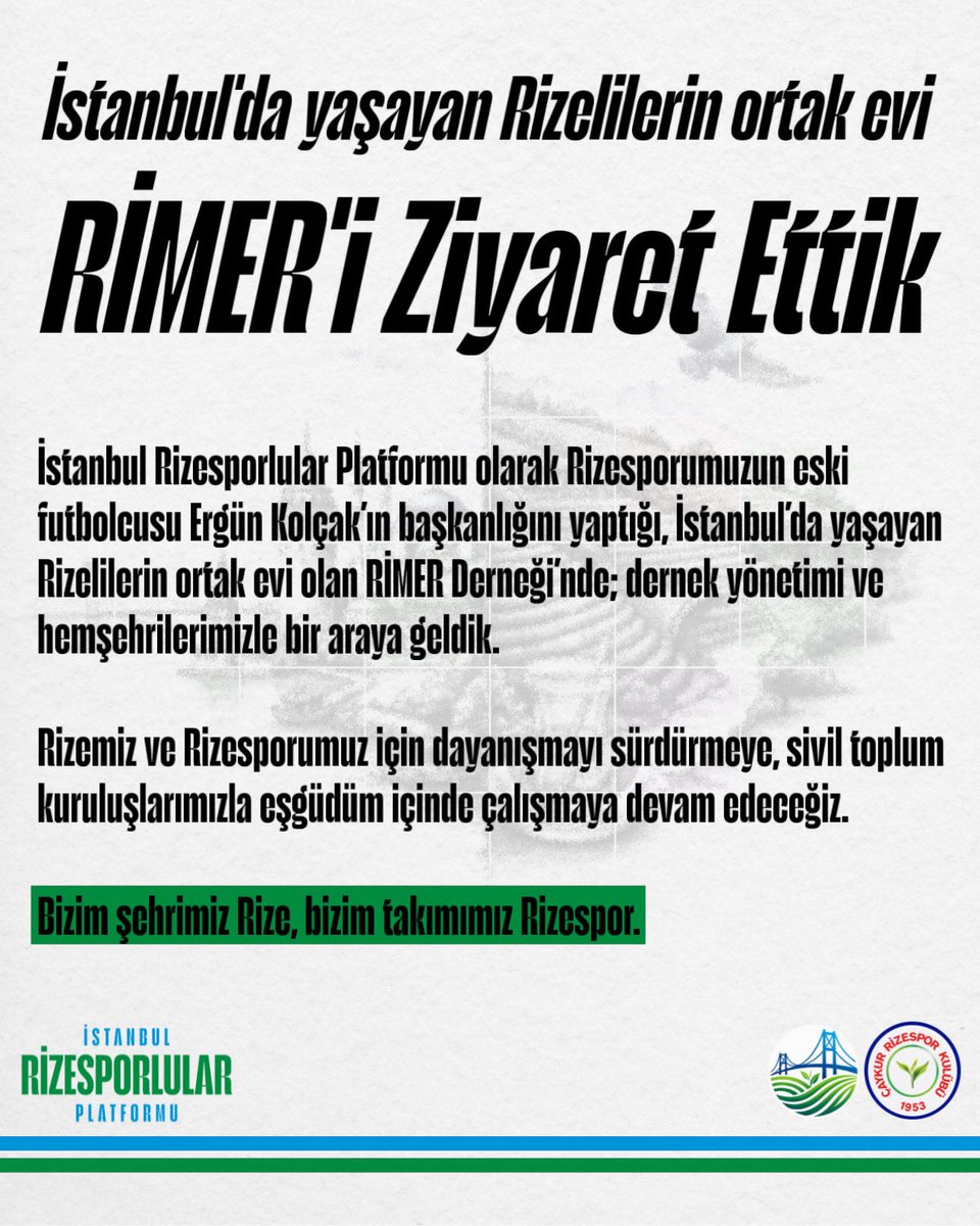 İstanbul Rizesporlular Platformu tweet media