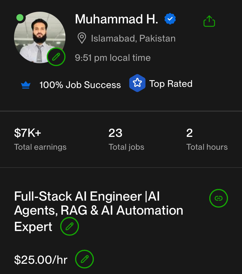 mrhaseebdotcom's tweet image. Hi, I am open to work for fixed or hourly based projects at $25/hour.

Top Rated on Upwork.
Level 2 on Fiverr 

Hire me: 
Upwork: upwork.com/freelancers/~0…

Fiverr: fiverr.com/harabroke

#upwork #hire #fiverr #freelance