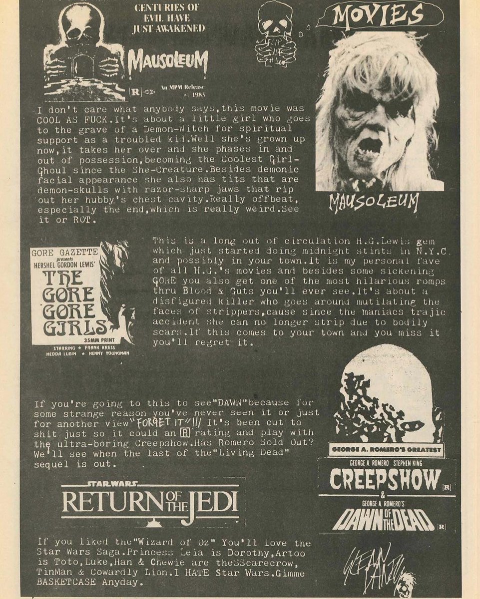 BizarroMondo76's tweet photo. The legendary Glenn Danzig joined Flipside magazine as their movie reviewer in late 1982 and continued the column off and on through 1984 https://t.co/QVwgK4jhnH