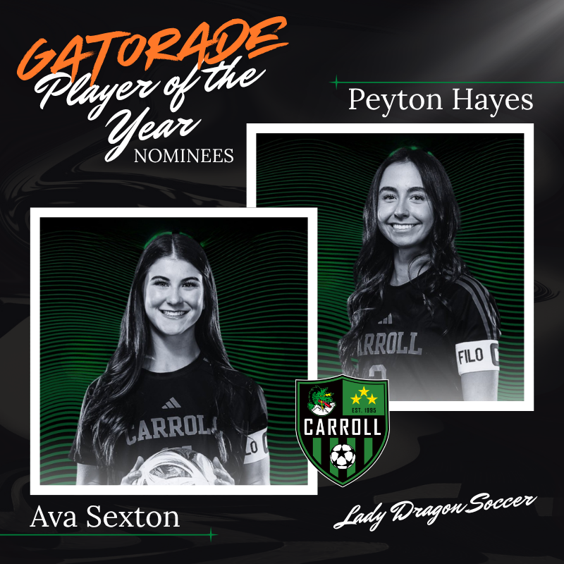 Carrollisd's tweet photo. 🐲⚽️ Huge honor for our Lady Dragons!

Carroll ISD proudly celebrates seniors Peyton Hayes & Ava Sexton, both nominated for Gatorade Player of the Year, one of the nation’s most prestigious honors recognizing athletic excellence, academics, and character.

🔥Peyton Hayes: 40 goals, 23 assists, District MVP, team captain, and leader of a powerhouse program that reached the State Semifinals.

🛡️Ava Sexton: District Defensive Player of the Year, anchored a record-setting defense (just 6 goals allowed), ECNL All-Conference, and national-level recognition.

Both compete at the highest level, excel in the classroom, and lead with heart. We are #DragonProud!

#WeAreDragons

@SCLDS @SLCAthletics @DrJeremyGlenn
