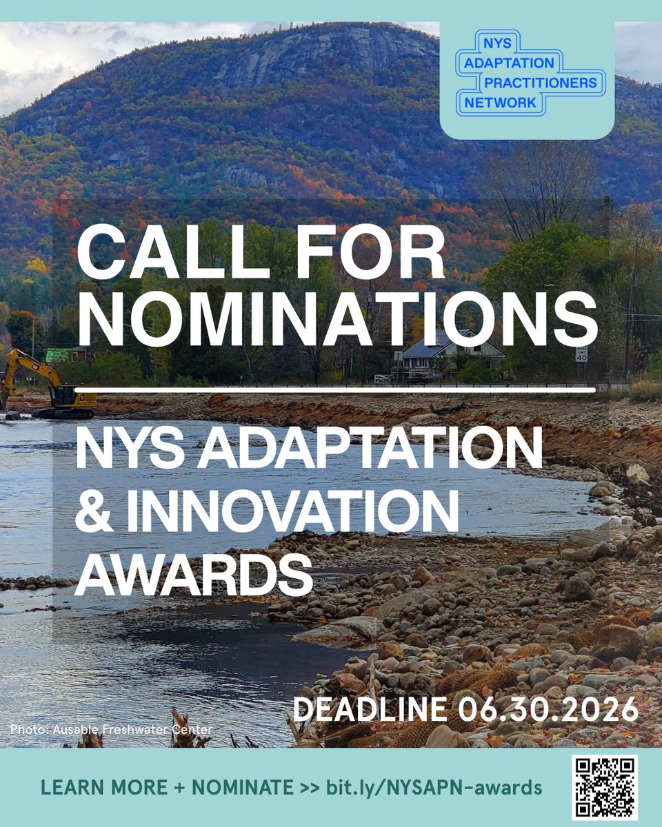 rebuildbydesign's tweet photo. Nominations for the 2026 NYS Adaptation &amp; Innovation Awards are now live! Help us spotlight climate-resilient infrastructure projects strengthening communities, protecting ecosystems, and preparing New York for a changing climate

👉 Learn more &amp; nominate: https://t.co/LzHPc9Nuuy https://t.co/NohdW3Fg9Z