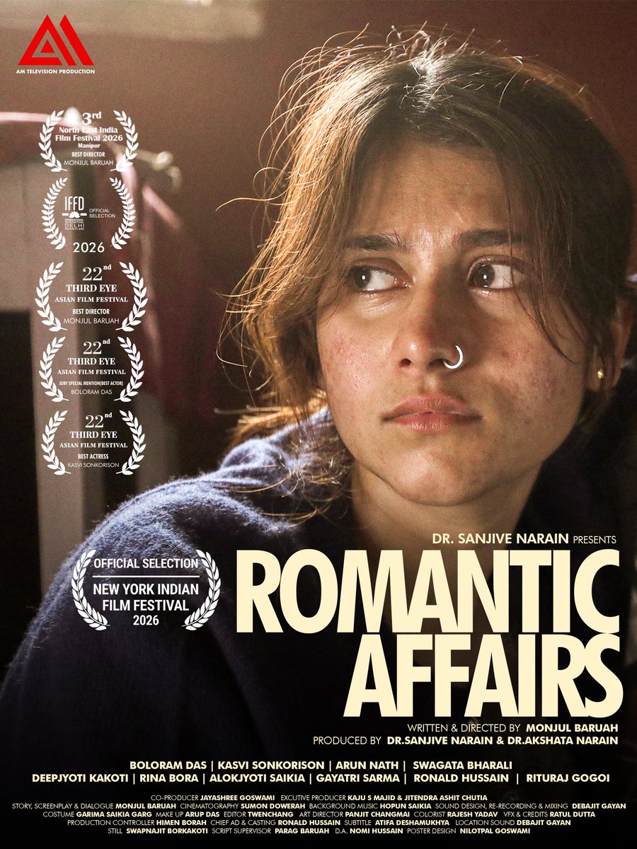nyindianff's tweet image. Romantic Affairs by @MonjulBaruah at #NYIFF2026  Assamese coming of age story on identity &amp;amp; growing up. Starring Kasvi Sonkorison &amp;amp; Boloram Das.

Village East by Angelika May 31  2:30 PM  
Book your tickets now : eventbrite.com/e/nyiff-2026-r… 

#NYIFF2026 #Indiancinema