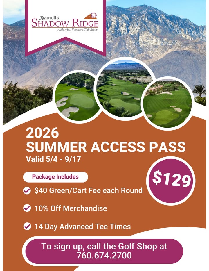 ShadowRidgeGolf's tweet photo. The wait is almost over! This Friday, May 1st, the Shadow Ridge Summer Access Pass officially goes on sale. For just $129, you’ll unlock a full summer of discounted rounds and gear.

📲 Download the App: https://t.co/LlRAiBSl0t https://t.co/G2oXnT6640