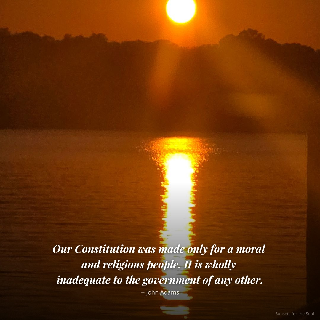 libertyspr57359's tweet image. "Our Constitution was made only for a moral and religious people. It is wholly inadequate to the government of any other."

— John Adams

#SunsetsForTheSoul #BoggyBayou #SunsetPhotography #CivicEducation #FoundingFathers