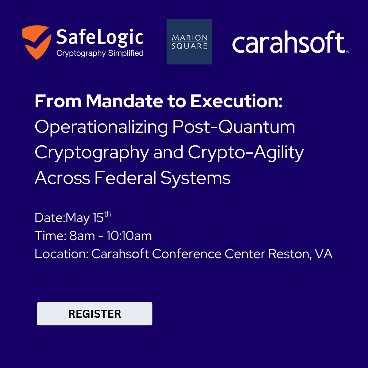 SafeLogic's tweet photo. Federal agencies are being directed to prepare for post-quantum cryptography. The question now is how to operationalize that transition without disrupting mission systems. Join SafeLogic and @Carahsoft on May 15 to discuss solutions. 

Register: https://t.co/fT5m5j3kzK https://t.co/mWxFiILD3i