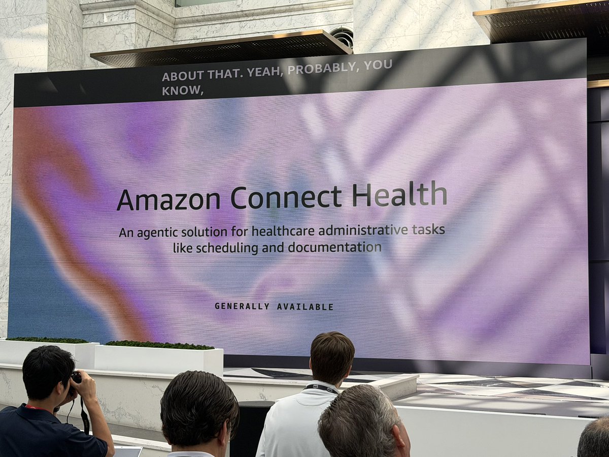 tcrawford's tweet image. Next up… Amazon Connect Health is stepping into an incredibly convoluted area to leverage agentic to improve the process. 

#CIO #AI #Cloud #WhatsNextWithAWS