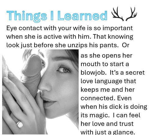 Sharing takes work, communication, and trust.  As we progress we get better at undestanding each other.  So looks, glances, expressions, and body language can convey so much.