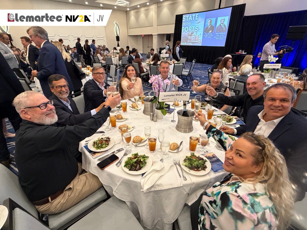 NV2AGroup's tweet photo. Lemartec-NV2A JV was proud to attend #StateOfThePorts as a presenting sponsor—joining Mayor Daniella LevineCava, COO Jimmy Morales, Hydi Webb, and Ralph Cutié in conversations shaping our region’s gateways. Buildingwhat’s next at MIA &amp; PortMiami #lemartecNV2A #nv2abuilds #MasTec https://t.co/B8HFJAUDGP