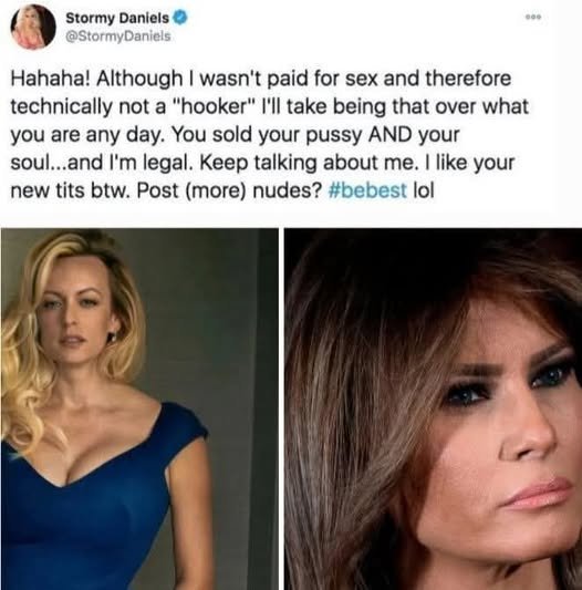 Meiguo_nan's tweet image. Stormy doesn't hold back on #FLOTUS  #Melania #Trump . . . Brutal!