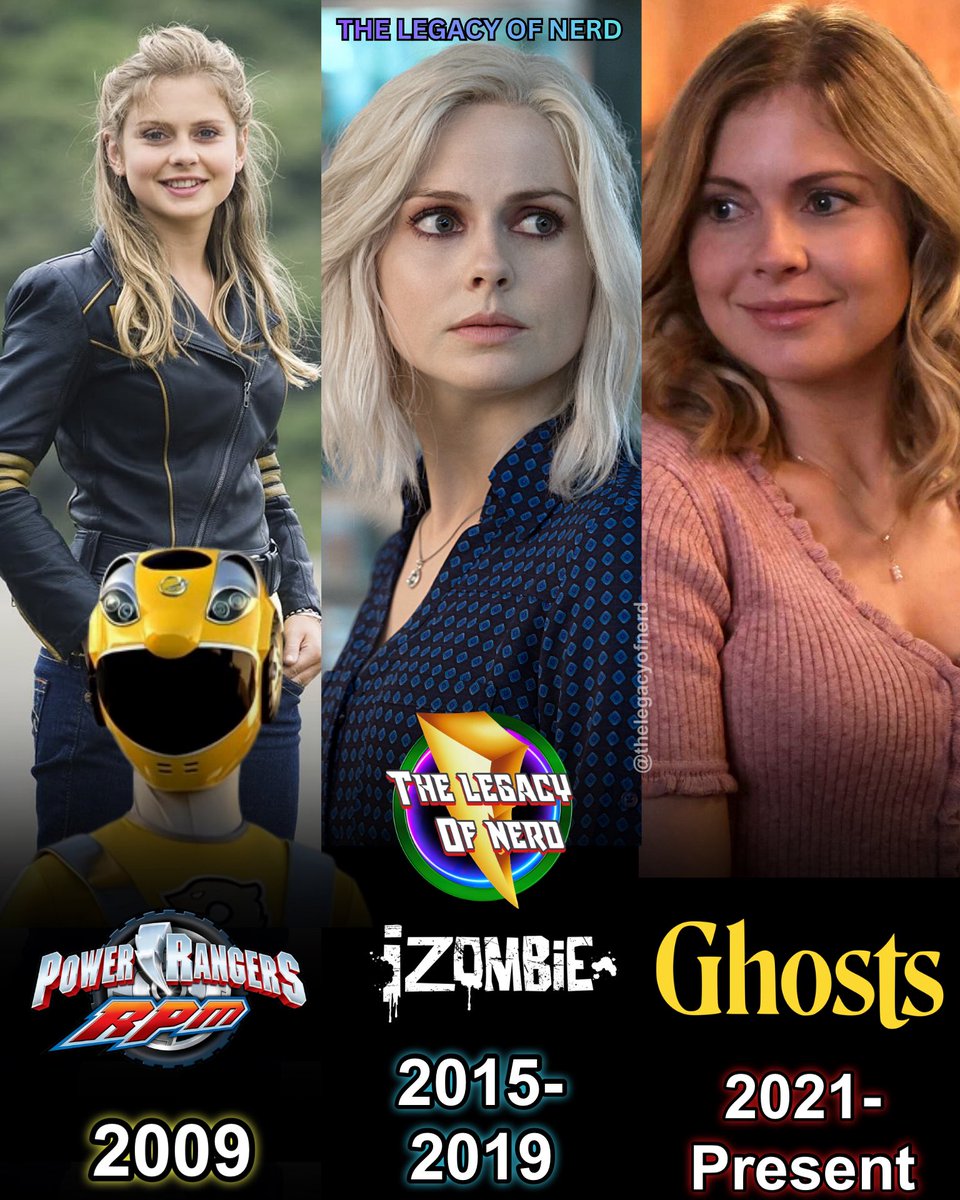 Rose McIver: From Power Rangers to Now

2009- Power Rangers RPM as Summer Landsdown/ Ranger Operator Series Yellow

2015-2019 - IZombie as Liv Moore

2021- Present- Ghosts as Sam Arondekar