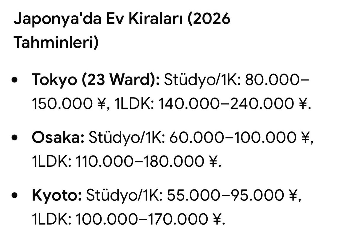 busaatdensonra's tweet photo. @CihanHarmanoglu @yirmiucderece Bak ya
Japonya’da ev kiraları da 6 hanelidir, ve büyüklüğü bizim evlerin yarısı kadardır .
Japonya’da nasıl araba alınır nasıl vergi ödenir giderleri nedir bir sonraki dersimizde. https://t.co/wT7ELPlDvD