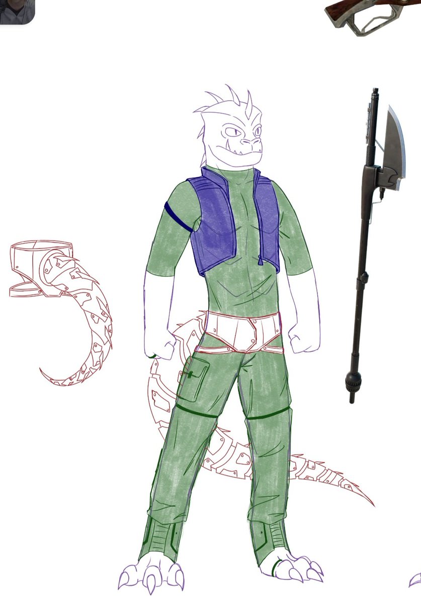 XdinoxT's tweet image. Continuing working on his Trandoshan design! 
#StarWars #wip #oc