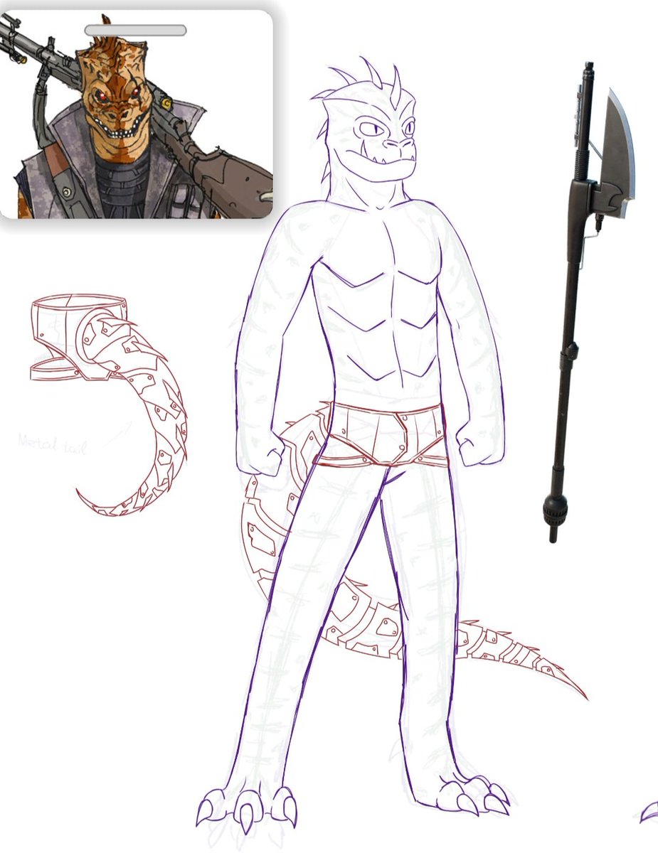 XdinoxT's tweet image. Continuing working on his Trandoshan design! 
#StarWars #wip #oc