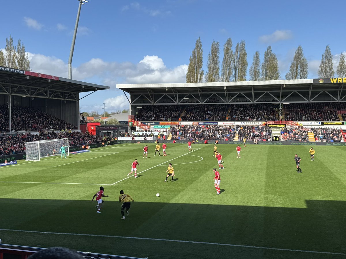 hoppingwxm's tweet photo. Off to Wrexham today (18/04/2026)
League game
STōK Cae Ras - Championship Table
🔴 Wrexham 2 - 0 Stoke City 🟡 (HT2-0)
10,641 in attendance
@Wrexham_AFC
#EFL #Groundhopping #Wales #England #Wrexham #Stoke #Peldroed #Football #voetbal #futbol #chickenbaltichronicles https://t.co/QFl0uadOho