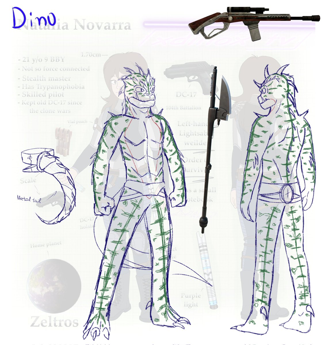 XdinoxT's tweet image. Continuing working on his Trandoshan design! 
#StarWars #wip #oc