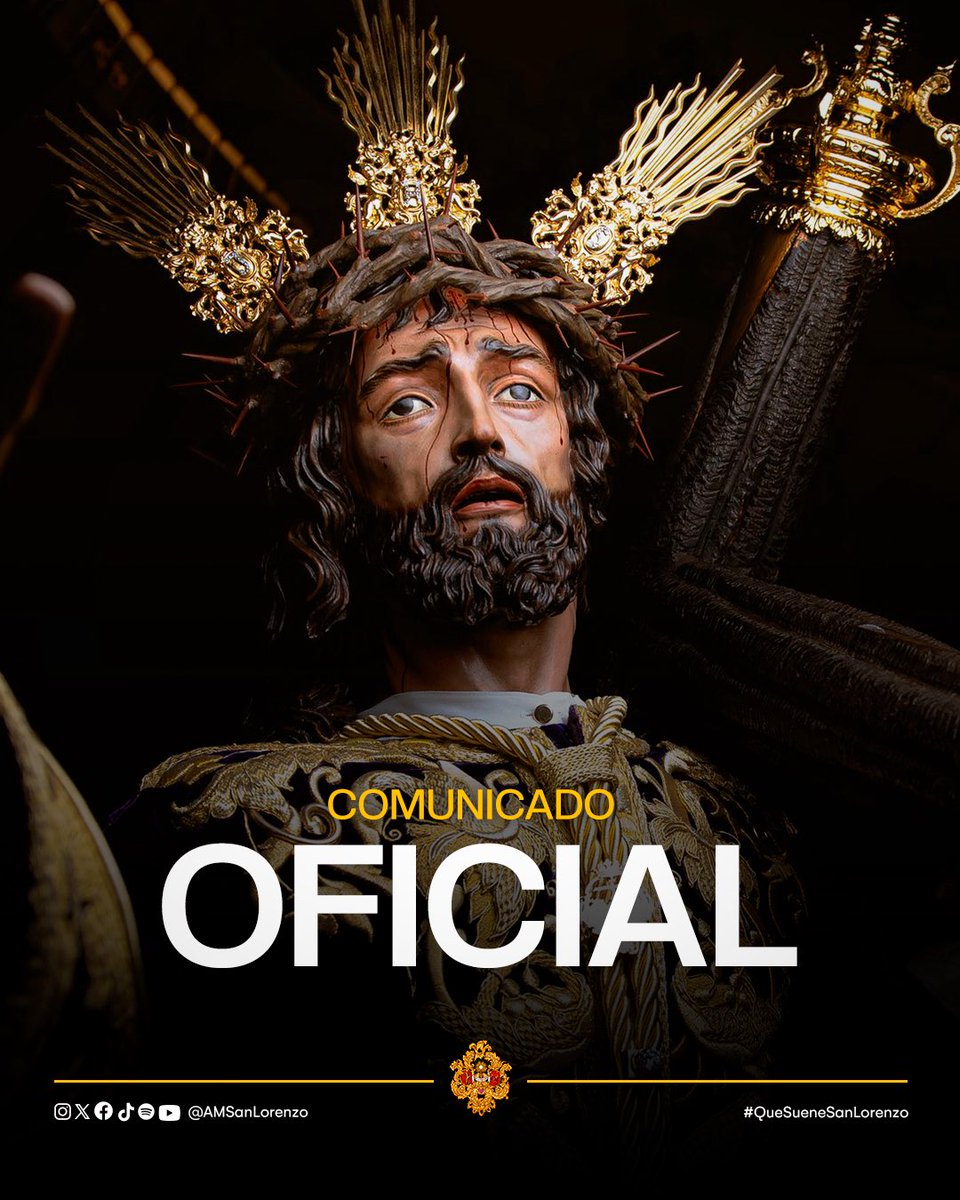 AMSanLorenzo's tweet photo. 📣 𝗖𝗢𝗠𝗨𝗡𝗜𝗖𝗔𝗗𝗢 𝗢𝗙𝗜𝗖𝗜𝗔𝗟

La Agrupación Musical San Lorenzo Mártir y la Hermandad de la Salutación, tras la finalización del contrato, han decidido de mutuo acuerdo poner fin a esta etapa tras seis años.

Agradecemos profundamente a la Hermandad la confianza depositada durante todos estos años, en los que hemos tenido el privilegio de acompañar al Señor de la Santa Faz.

Les deseamos la mayor de las suertes en esta nueva etapa.

#QueSueneSanLorenzo | #CofradíasMLG