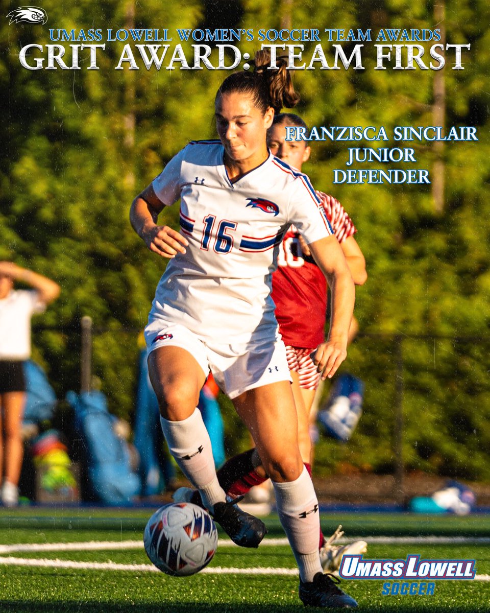 RiverHawkWSOC's tweet photo. Our final award goes to someone who always puts the team first and brings a positive approach to the game—Franzisca Sinclair, your GRIT Award winner for Team First! 🙌

#UnitedInBlue https://t.co/fLtPZrrDYf