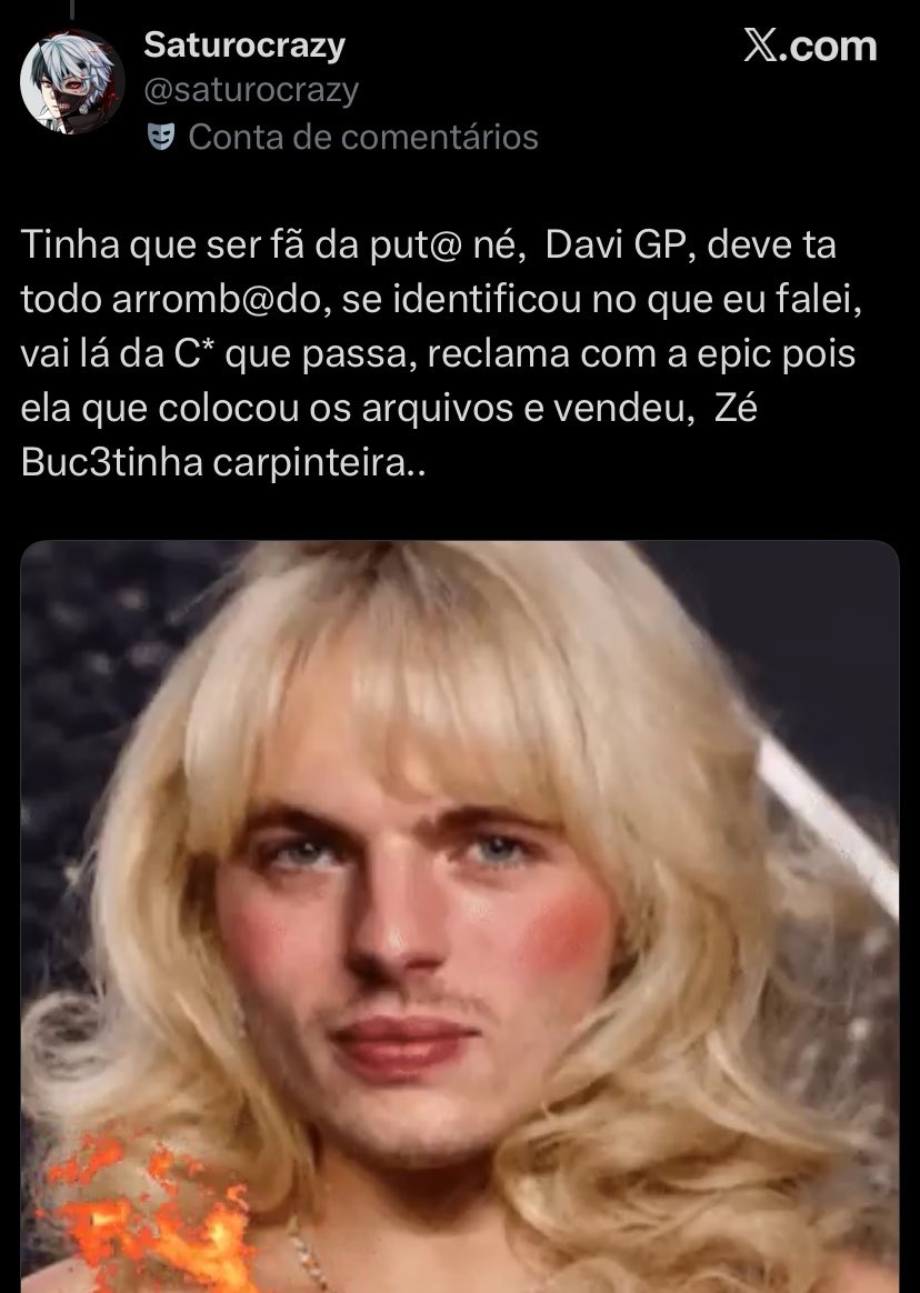 Ai, causei nesse incel tanto q ainda deu block