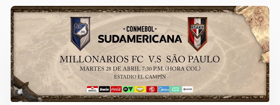 Se vende una boleta para el partido #Millonarios vs #Saopaulo. Localidad oriental general norte !!