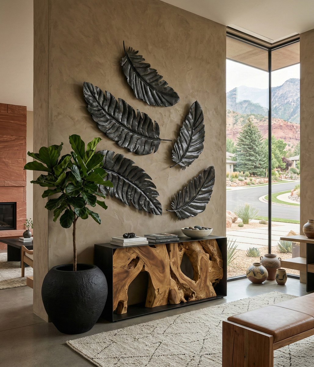 PhillipsCo's tweet photo. Feathers take flight in a bold new form. Crafted from metal and finished in black, this wall art captures the graceful movement of Nature with a sculptural edge. Each feather brings texture, depth, and a sense of effortless motion, turning negative space into part of the design. https://t.co/vdfTfJdaWs