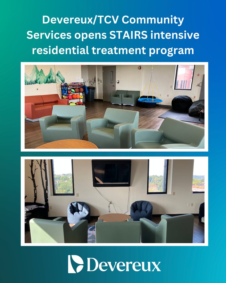 Devereux_Natl's tweet photo. We are thrilled to announce the launch of Devereux/#TCVCommunityServices’s new STAIRS program, an intensive residential treatment program for youth/young adults, at #DevereuxPA’s Pittsburgh Autism and Education Center of Excellence in Homestead, Pa. https://t.co/AlXaK3wFGH https://t.co/p7juTFYjht