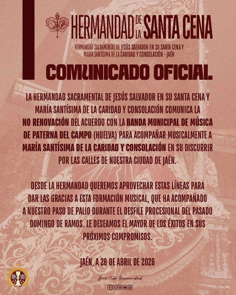 Hermandad de la Santa Cena - Jaén tweet media