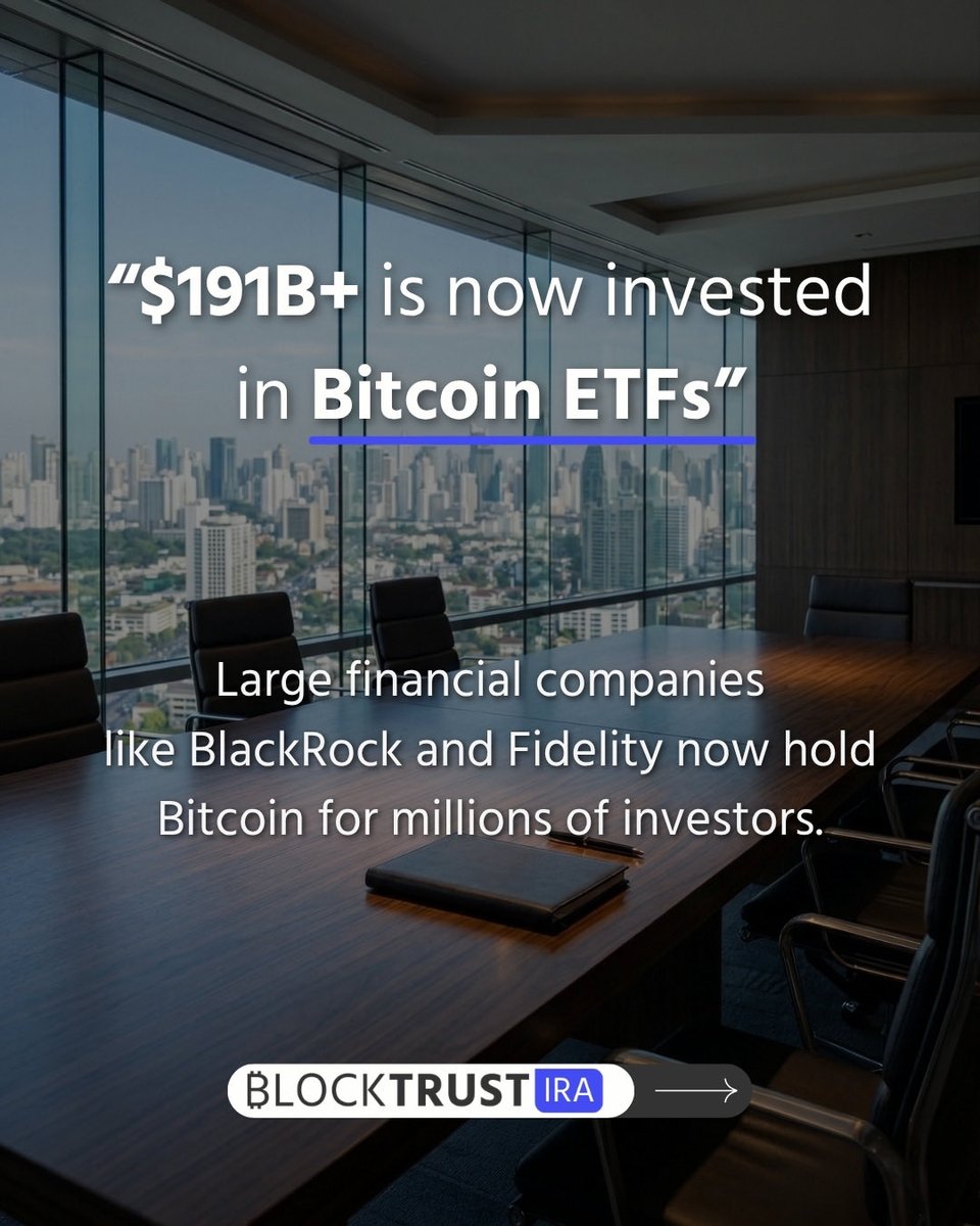 BlockTrustIRA's tweet photo. Bitcoin isn’t just about price swings anymore.

• More institutional investors are entering • New supply is slowing over time • Market is becoming more mature
Long-term positioning matters more for new investors.

👉 Learn how a Bitcoin IRA works with BlockTrust https://t.co/aS4lPwHOOj