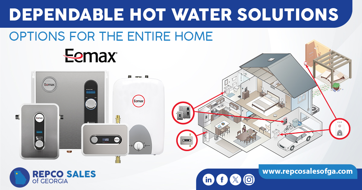 RepcoSalesofGA's tweet photo. Stop running out of #HotWater &amp; start delivering it where it matters. @EemaxInc gives you the flexibility to design the right system for any home:

💧 #HomeAdvantage II
💧 #AutoBooster
💧 #MiniTank

Contact an expert at #RepcoSalesOfGeorgia today! https://t.co/EIWY5pcfSH https://t.co/wpmiYgTor4