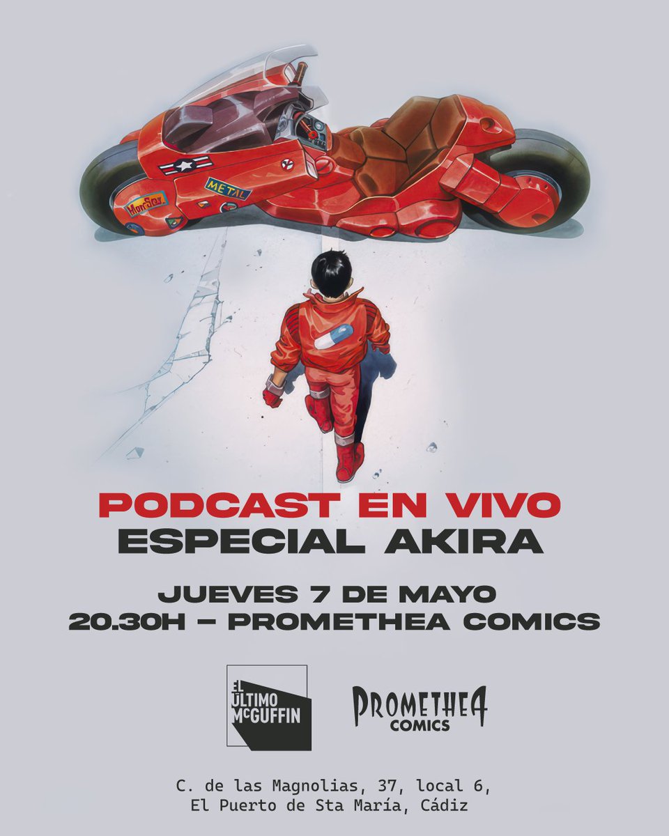 ultimomcguffin's tweet photo. A los que os apetezca venir a echar un buen ratito, tenemos regalito. 

#Akira #Podcast #Directo https://t.co/g0SRzXSdX3